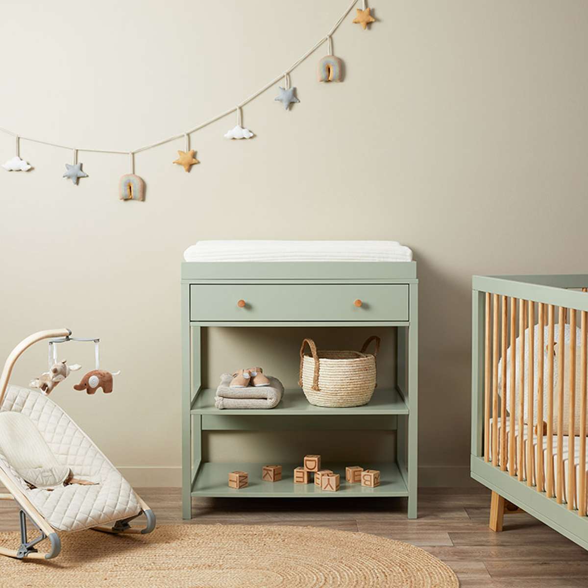 Aspen Classic Cot - Sage/Natural