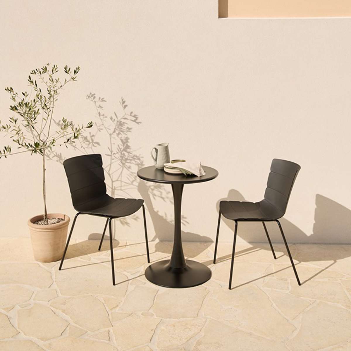 Ravello Outdoor Bistro Three Piece Dining Set Black