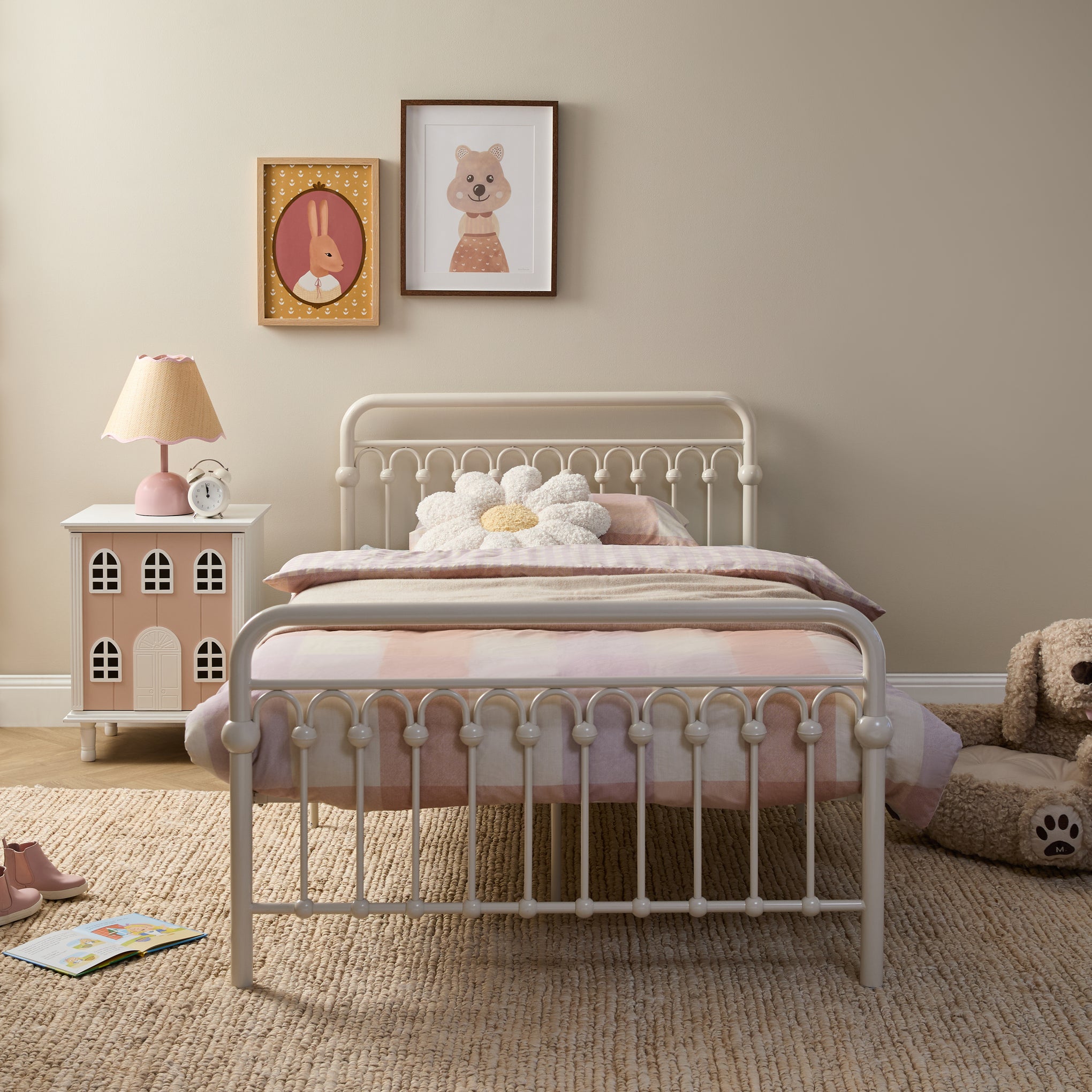 Classic Cottage Bed - King Single - Cream