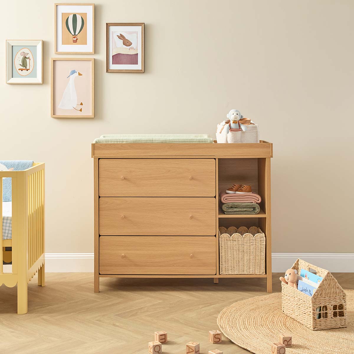 Ollie Change Table With Removable Top - Natural