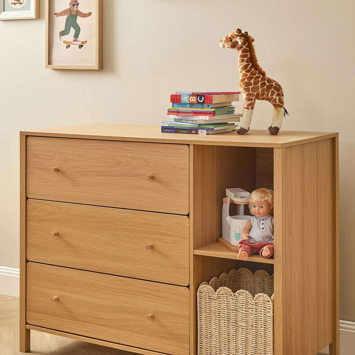 Ollie Change Table With Removable Top - Natural