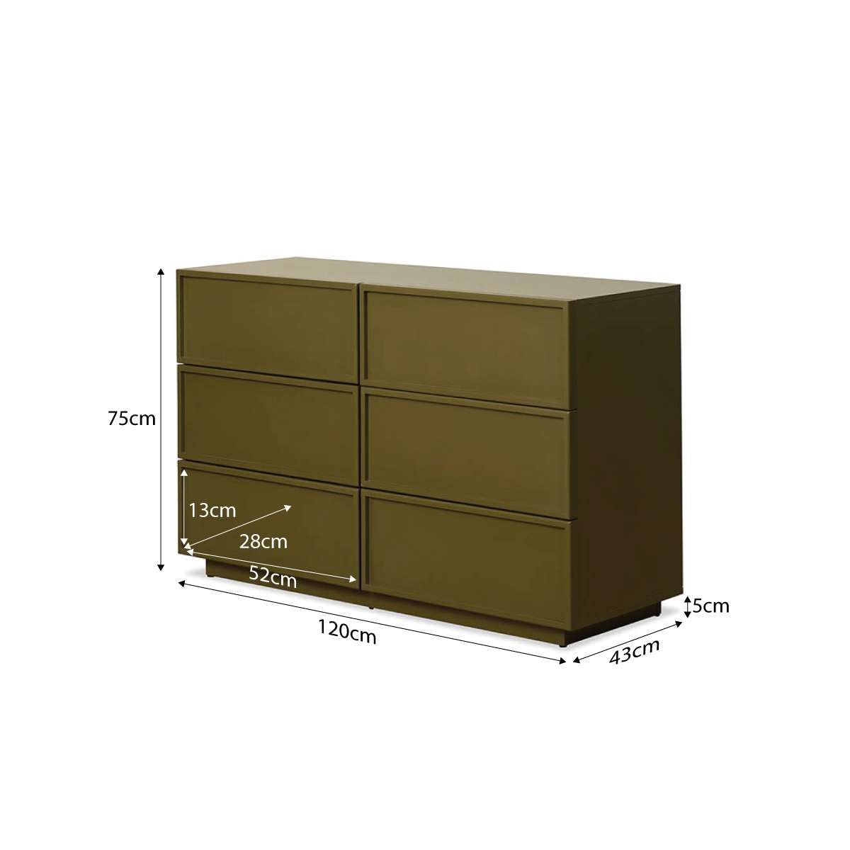Osaka Six Drawer - Olive